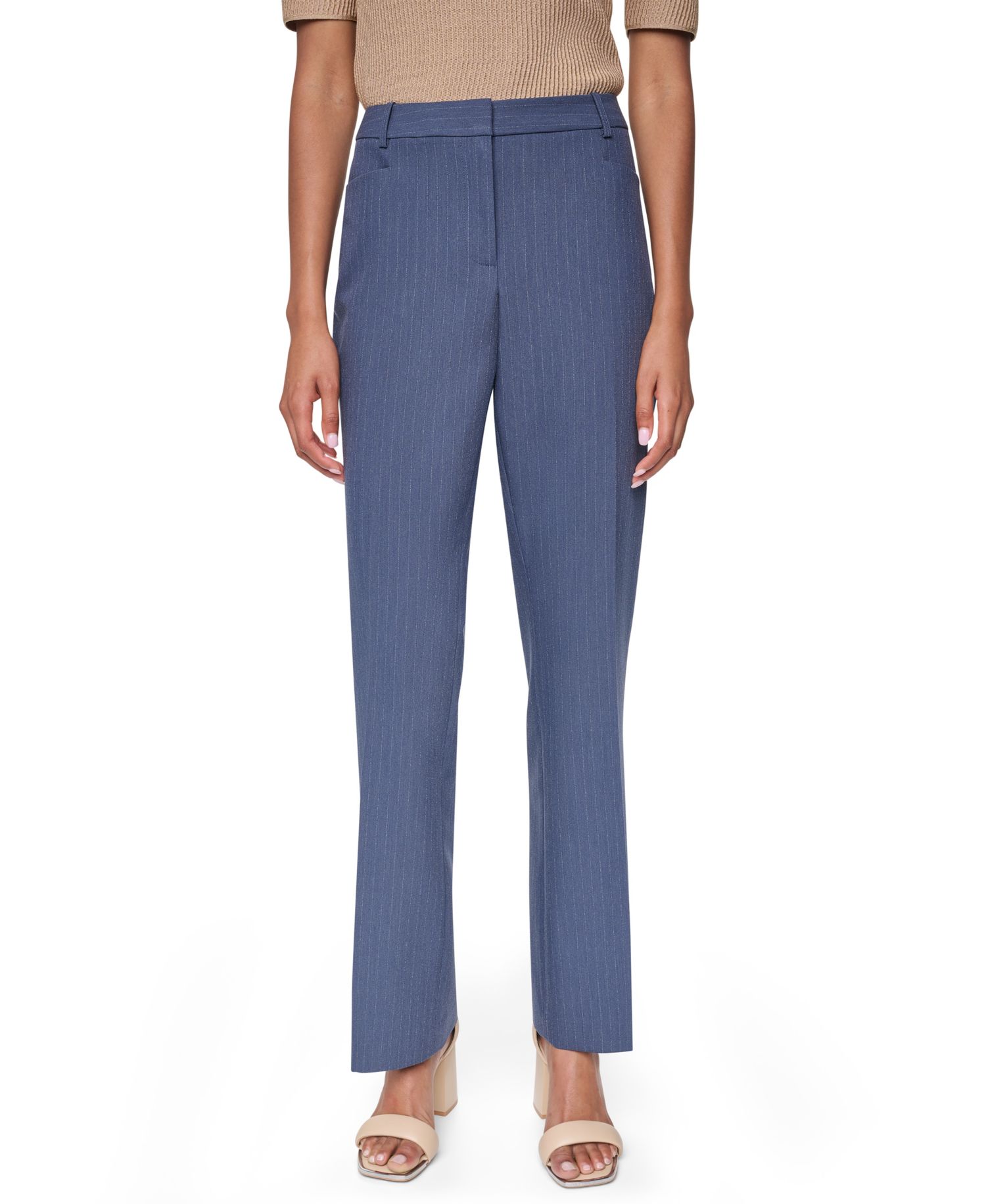 Women's Modern F Pinstripe Straight-Leg Trousers