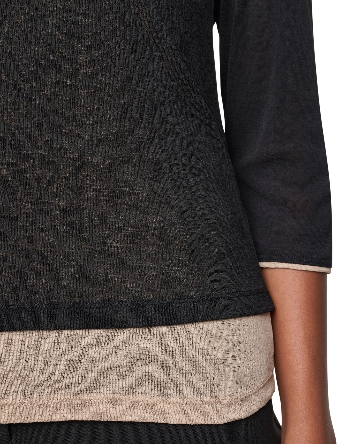 Women's Tissue Knit Scoop Neck 3/4-Sleeve Pullover Sweater