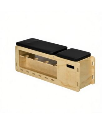 Adjustable Weight Bench with Dumbbell Rack and Storage Compartment, Fold Flat Exercise Bench with Resistance Bands