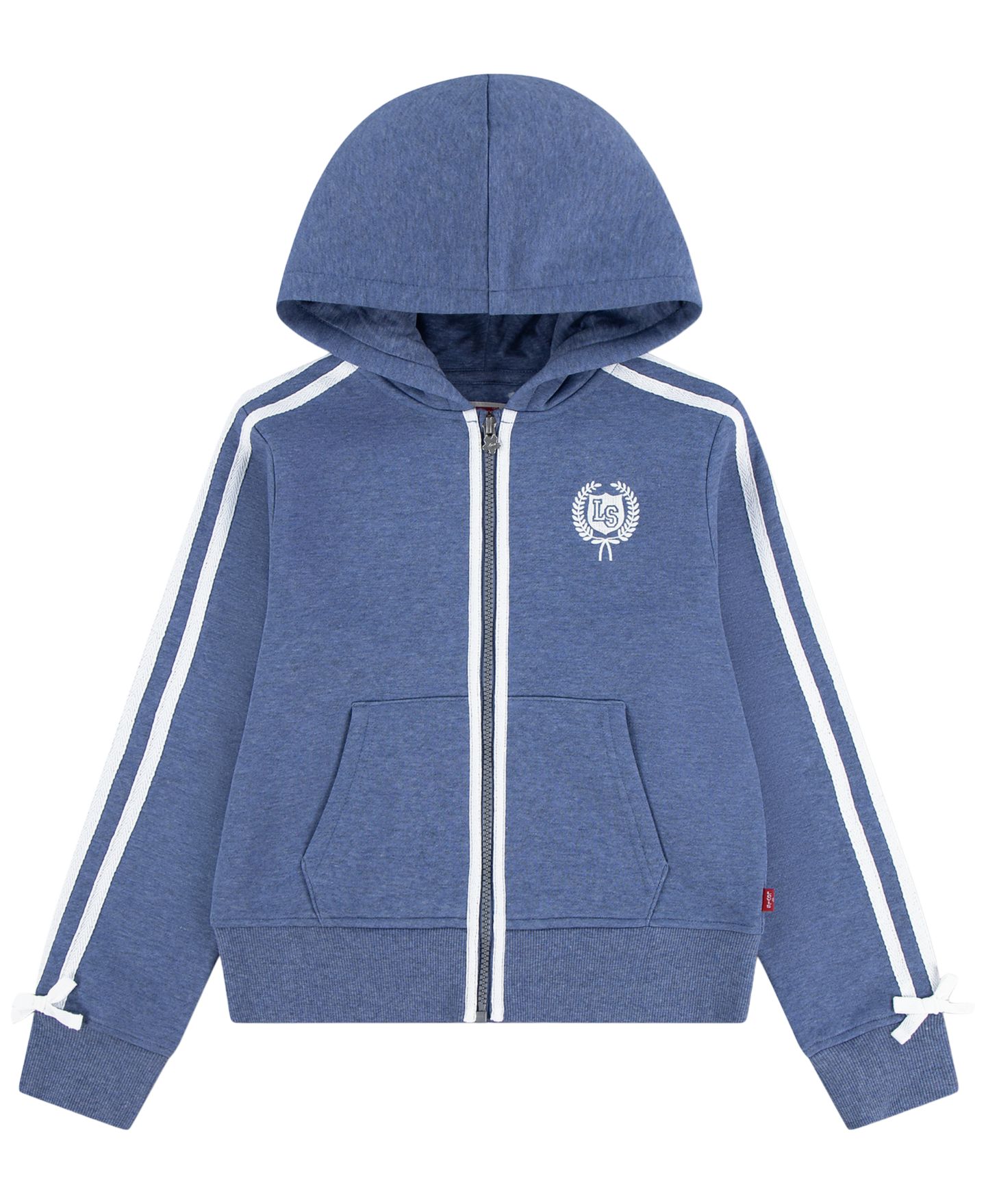 Худи Levi's Meet and Greet Full Zip для девочек, цвет: Синий меланжевый — фото 4