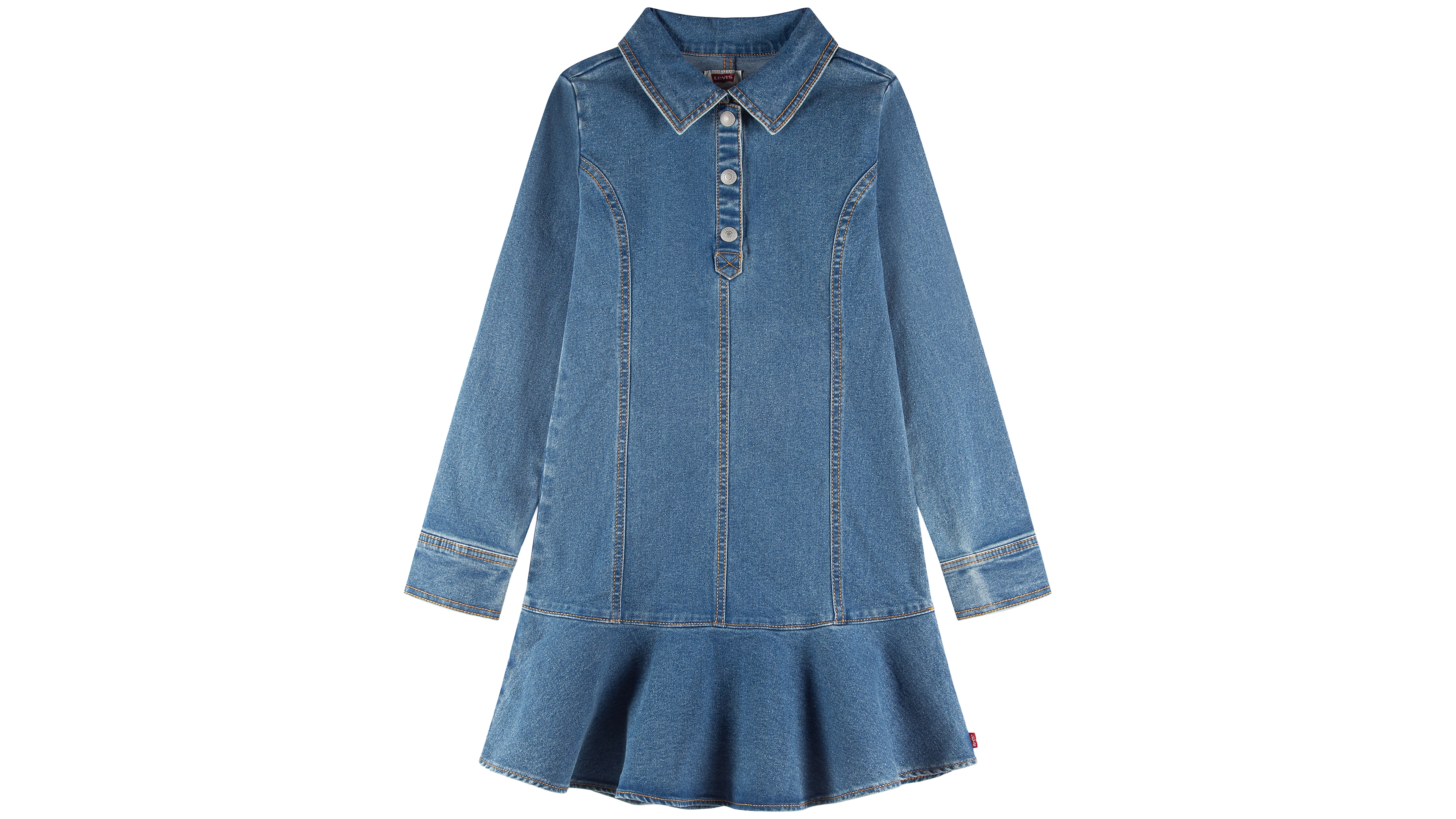Levi's Girls' 7-16 Long-Sleeve Drop Waist Dress