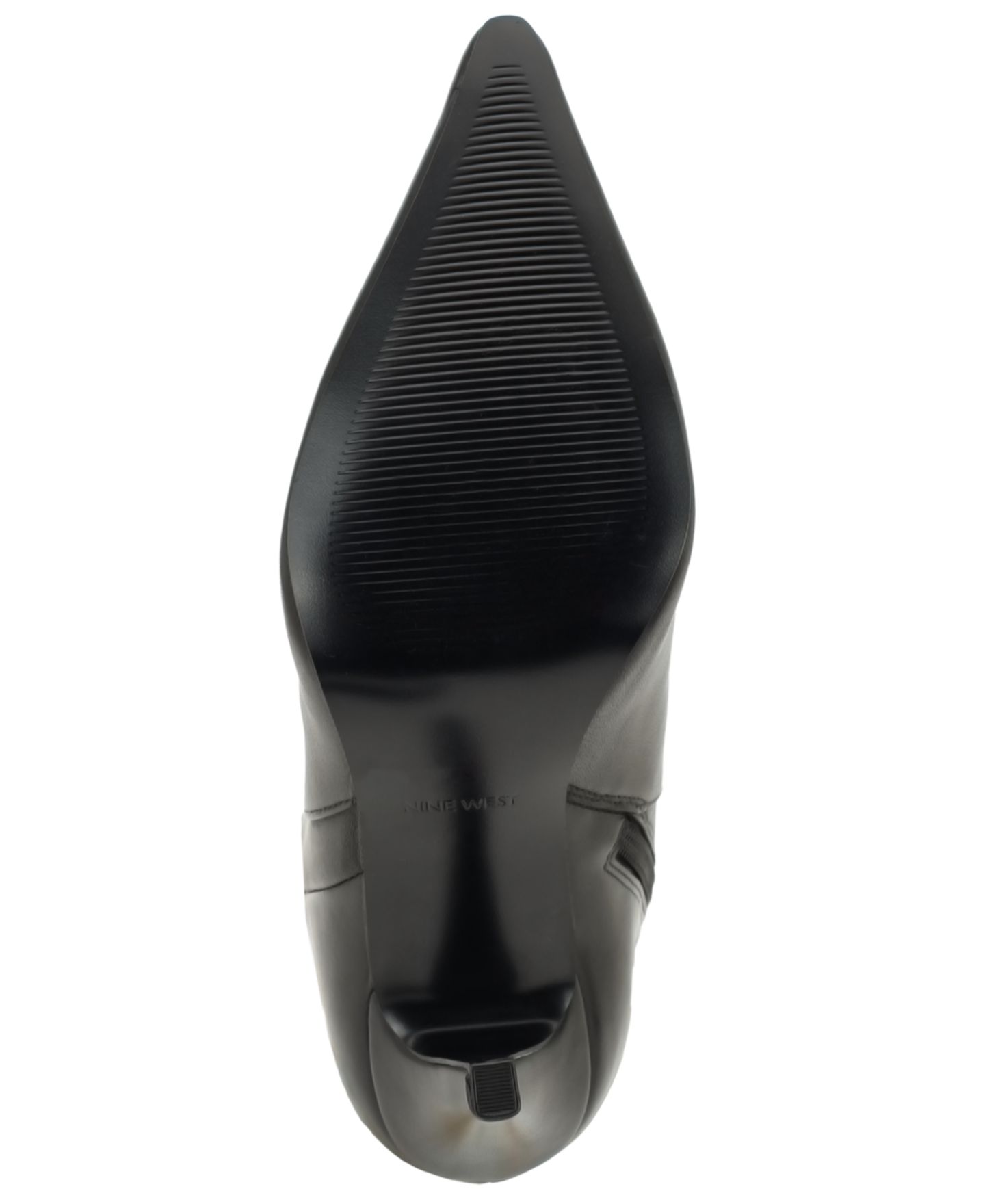 Женские ботинки Nine West Korin Tall Pointed Toe Stiletto Dress Boots, Regular & Wide Calf, цвет: Чёрный кожаный — фото 5