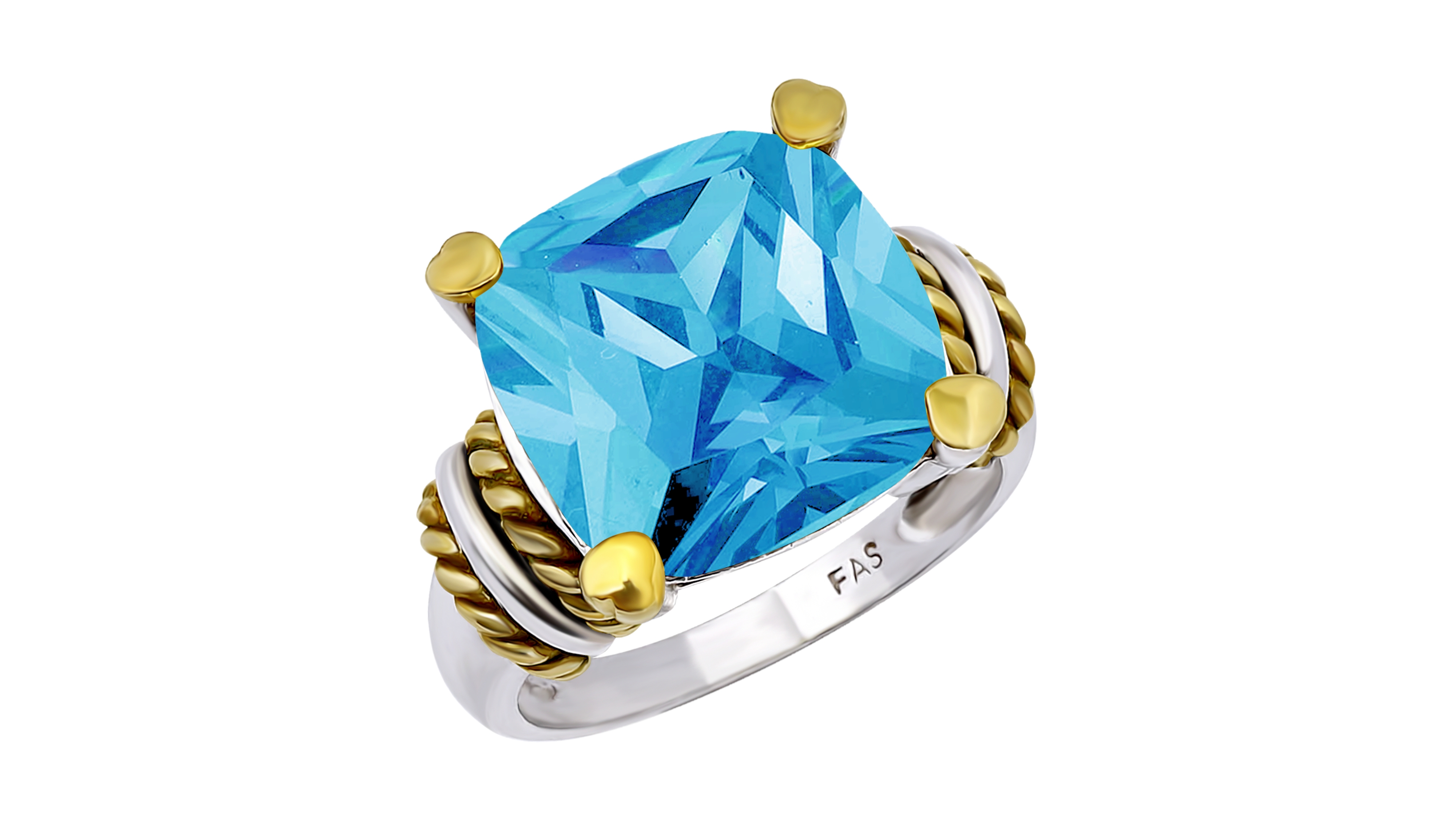 Macy's 19.6 Cttw 14mm Cushion Prong Set Canary Yellow Cubic Zirconia Center Stone with Oxidized Twist/Polish Accents Statement Ring.
