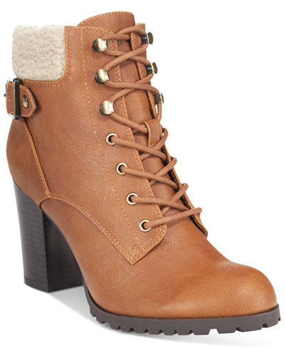 Style & Co. Caelie Lace-Up Ankle Booties, Only at Macy's