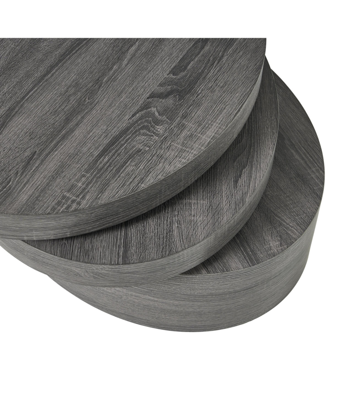 Flynama 3-Layer Rotating Oval Coffee Table, Matte