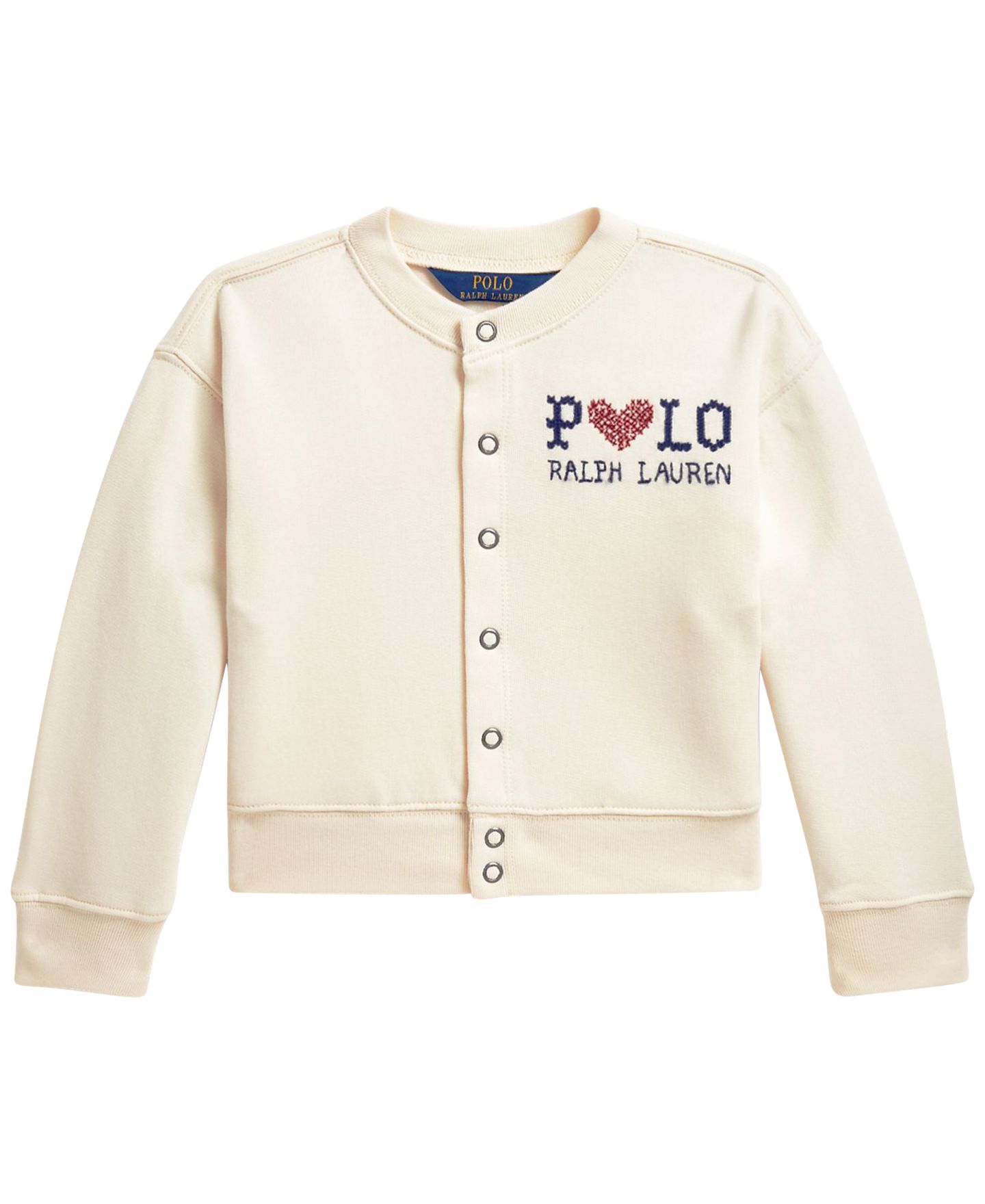 Кардиган Polo Ralph Lauren Logo Fleece Cardigan для девочек, цвет: Кремовый — фото 5