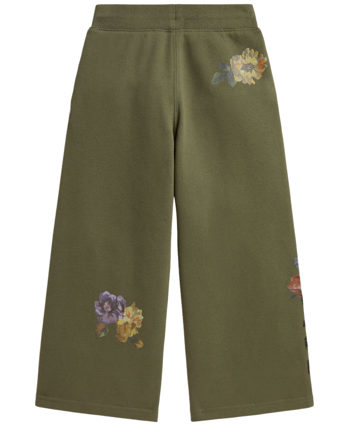 Брюки Polo Ralph Lauren Floral Wide-Leg Fleece Sweatpants для девочек, цвет: Оливковый — фото 6