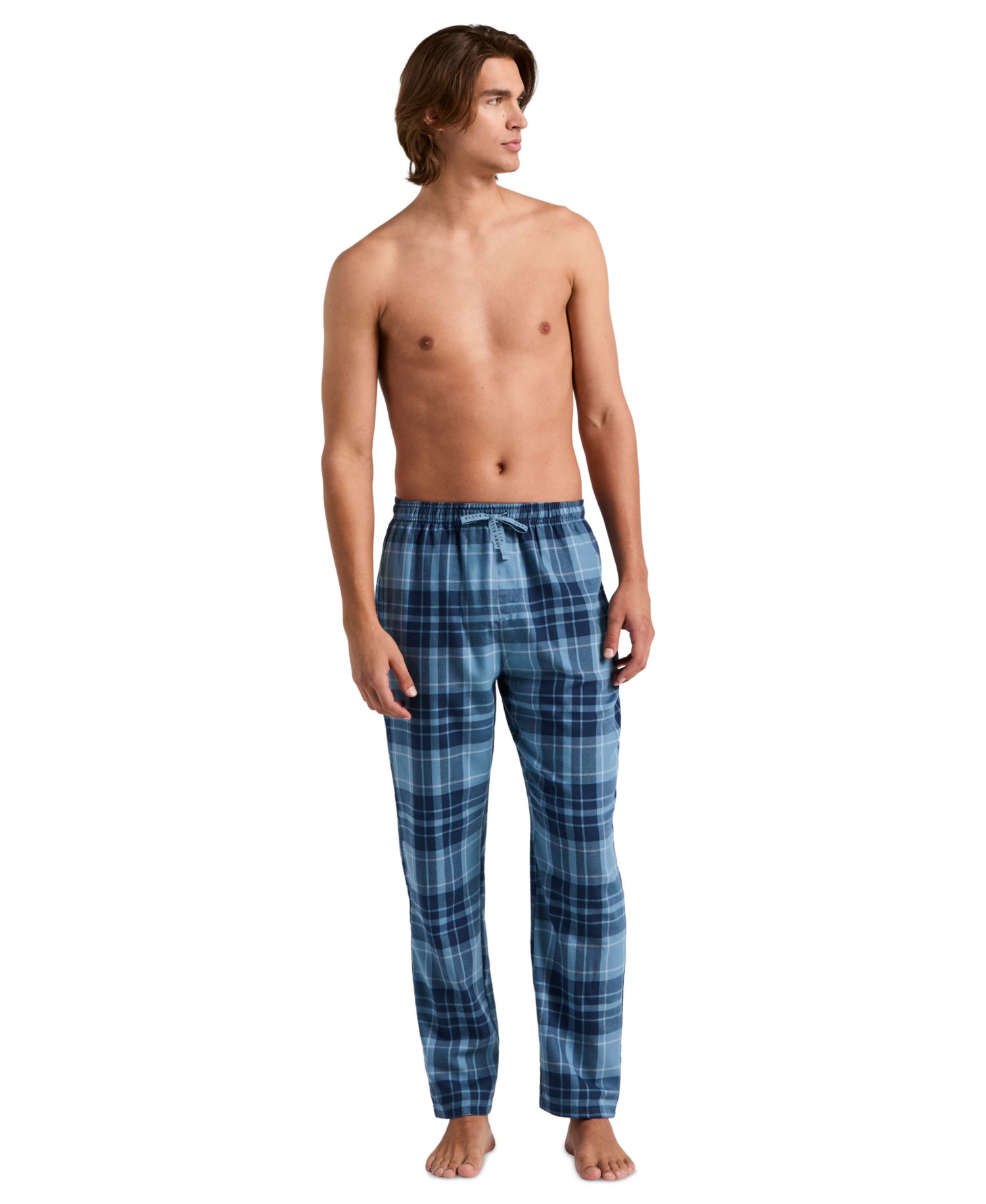 Men's Flannel Plaid Drawstring Waist Sleep Pants