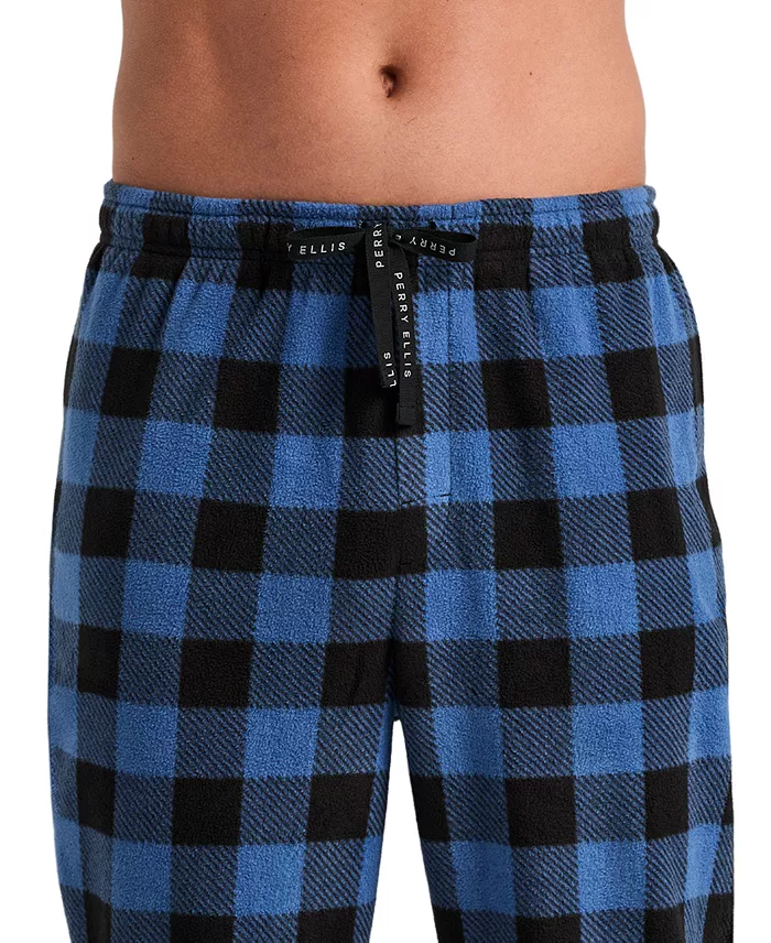 Men's Fleece Buffalo Plaid Sleep Pants - thumbnail 7