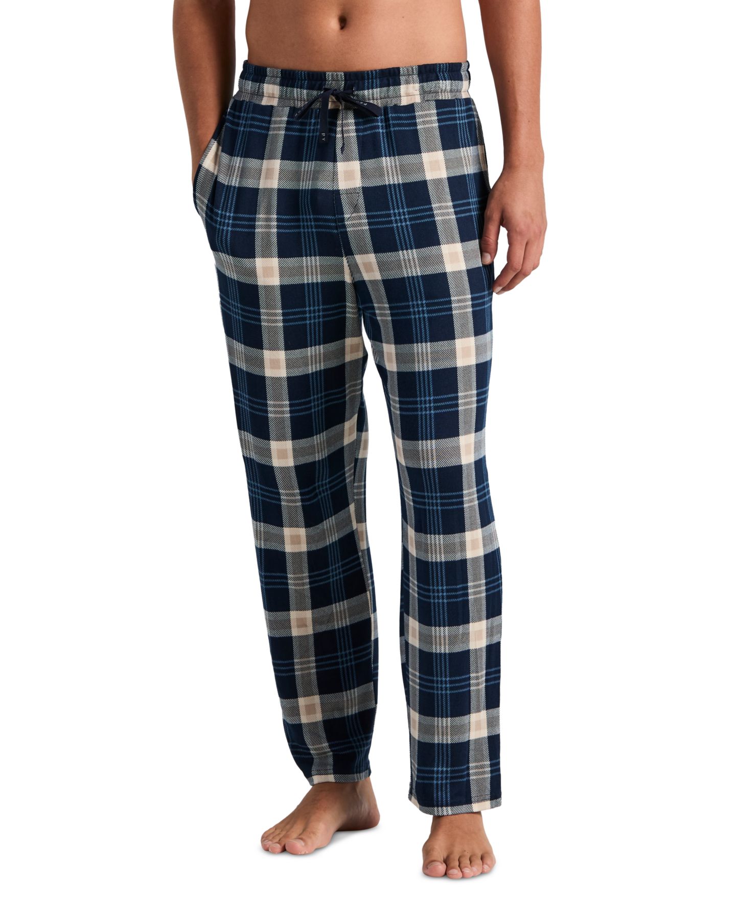 Пижамные брюки Drawstring-Waist для мужчин, фланель — Perry Ellis Portfolio, цвет: Чёрный — фото 10