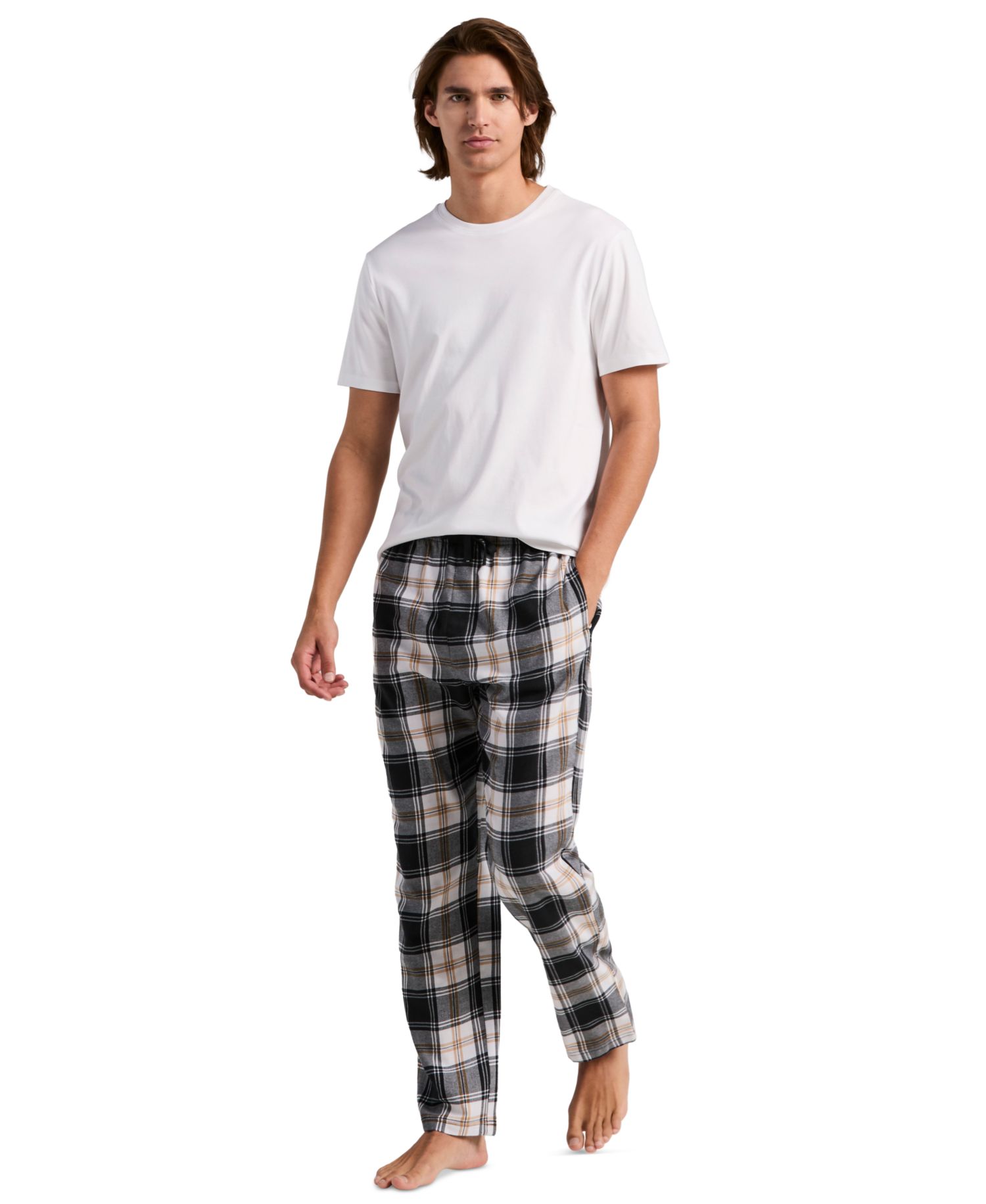 Men's Flannel Plaid Drawstring Sleep Pants
