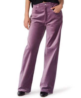 Women's Sydnee High-Waisted Wide-Leg Velvet Pants
