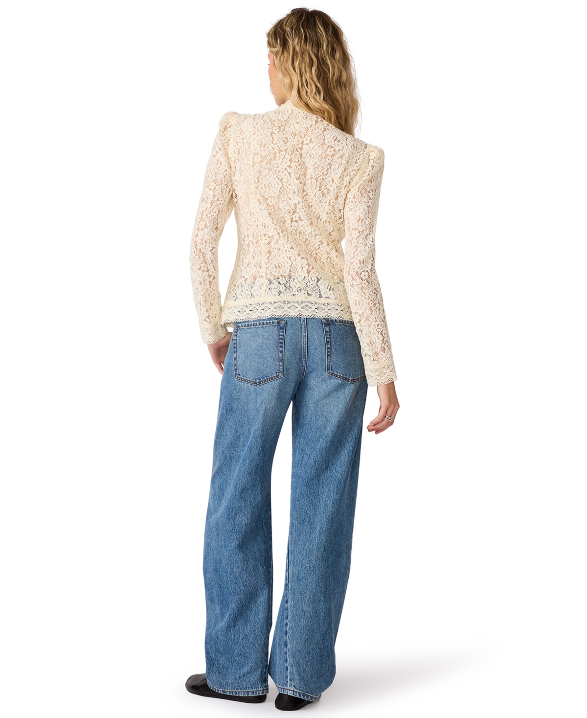 Steve Madden Women's Aberdeen Long-Sleeve Lace Blouse