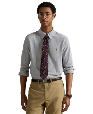 Men's Striped Knit Oxford Shirt