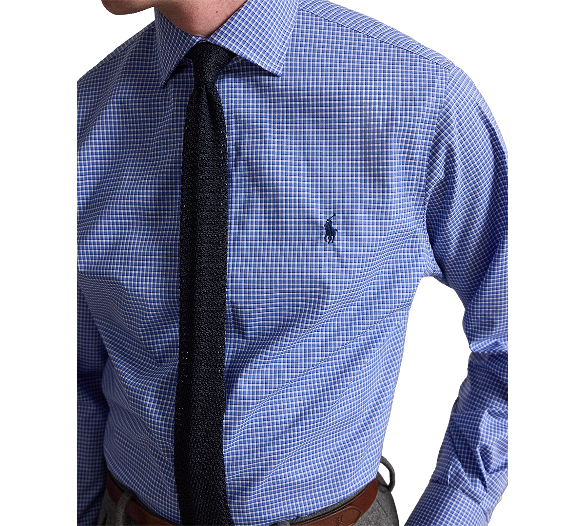 Polo Ralph Lauren Men's Regent Classic Fit Checked Poplin Dress Shirt