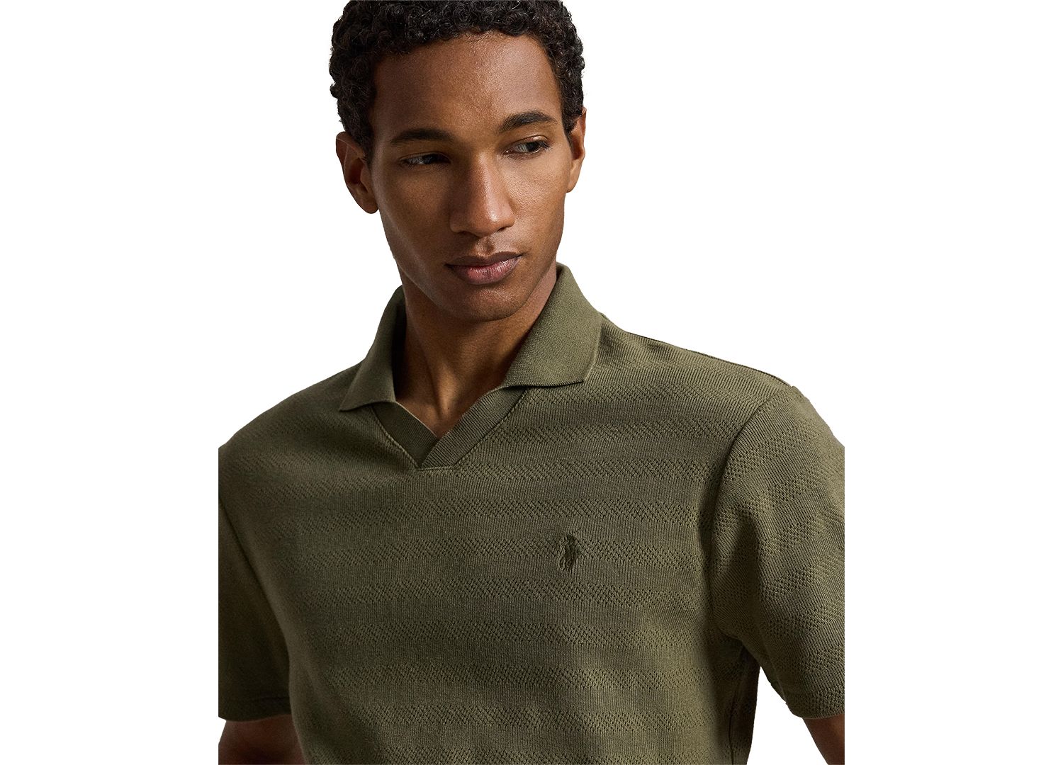 Men's Pointelle-Ribbed Regular-Fit Polo Shirt