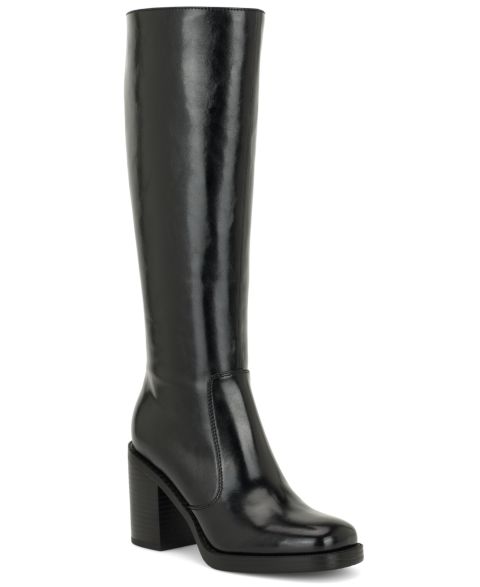 Женские ботинки Nine West Balinda Tall Block Heel Dress Boots, цвет: Чёрный