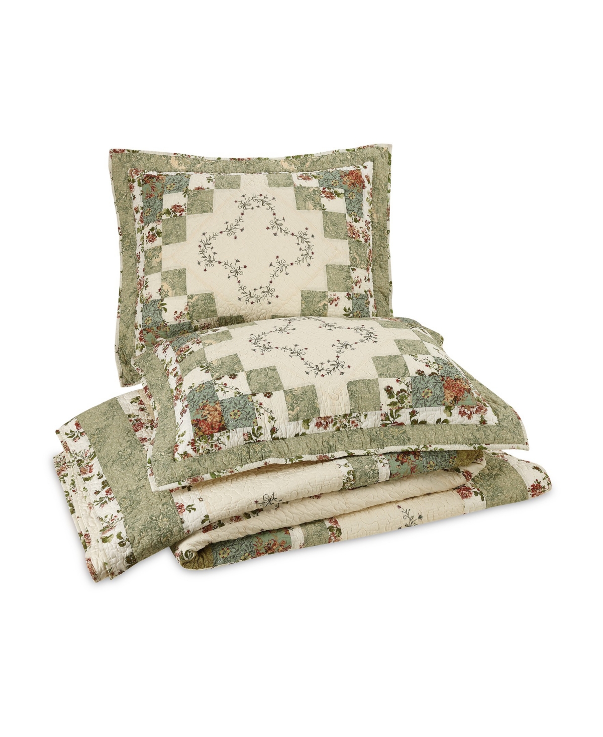 Modern Heirloom Olivia Embroidered 3-Piece Quilt Set