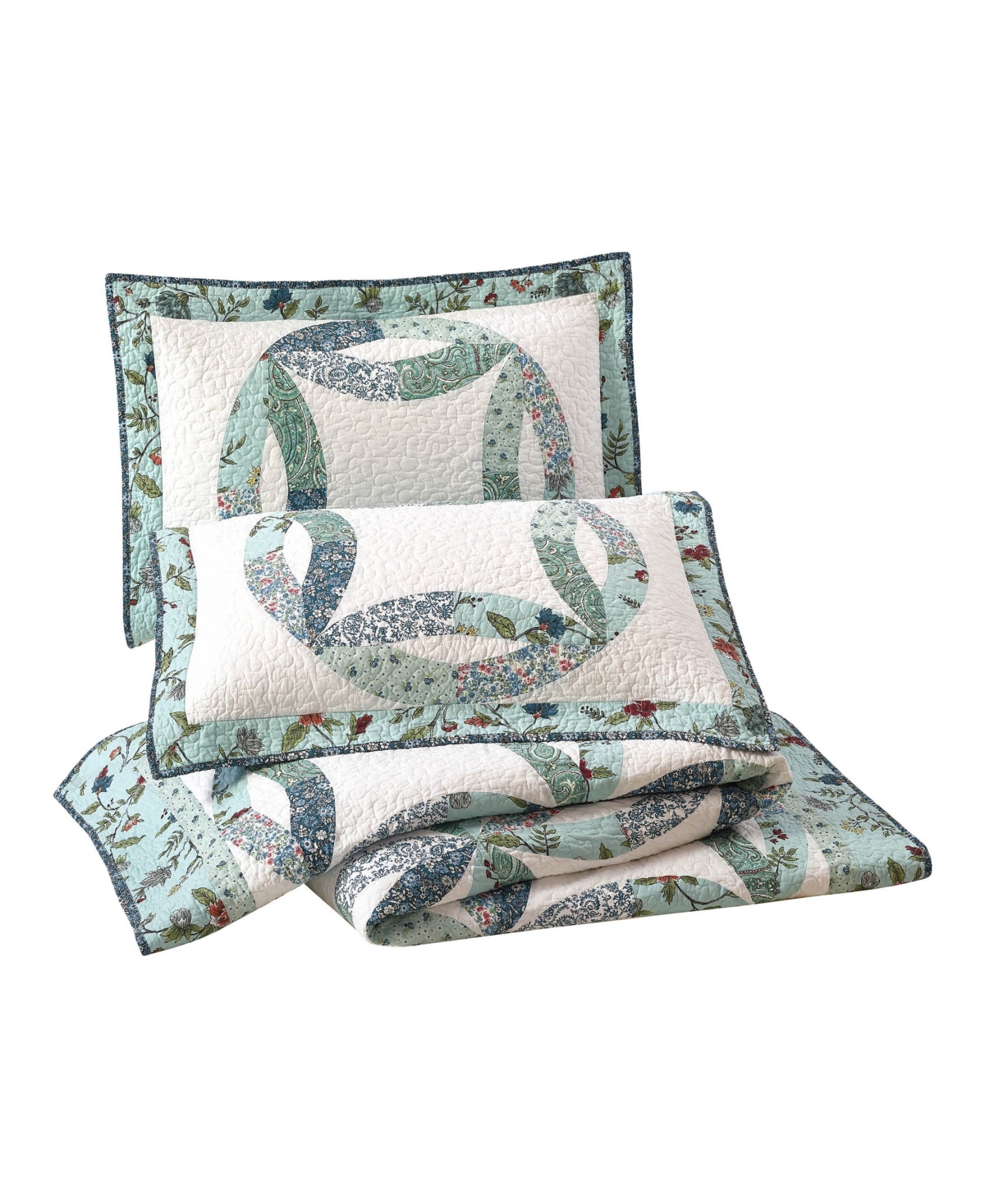 Modern Heirloom Felicity Wedding Ring Pieced 3-Piece Quilt Set