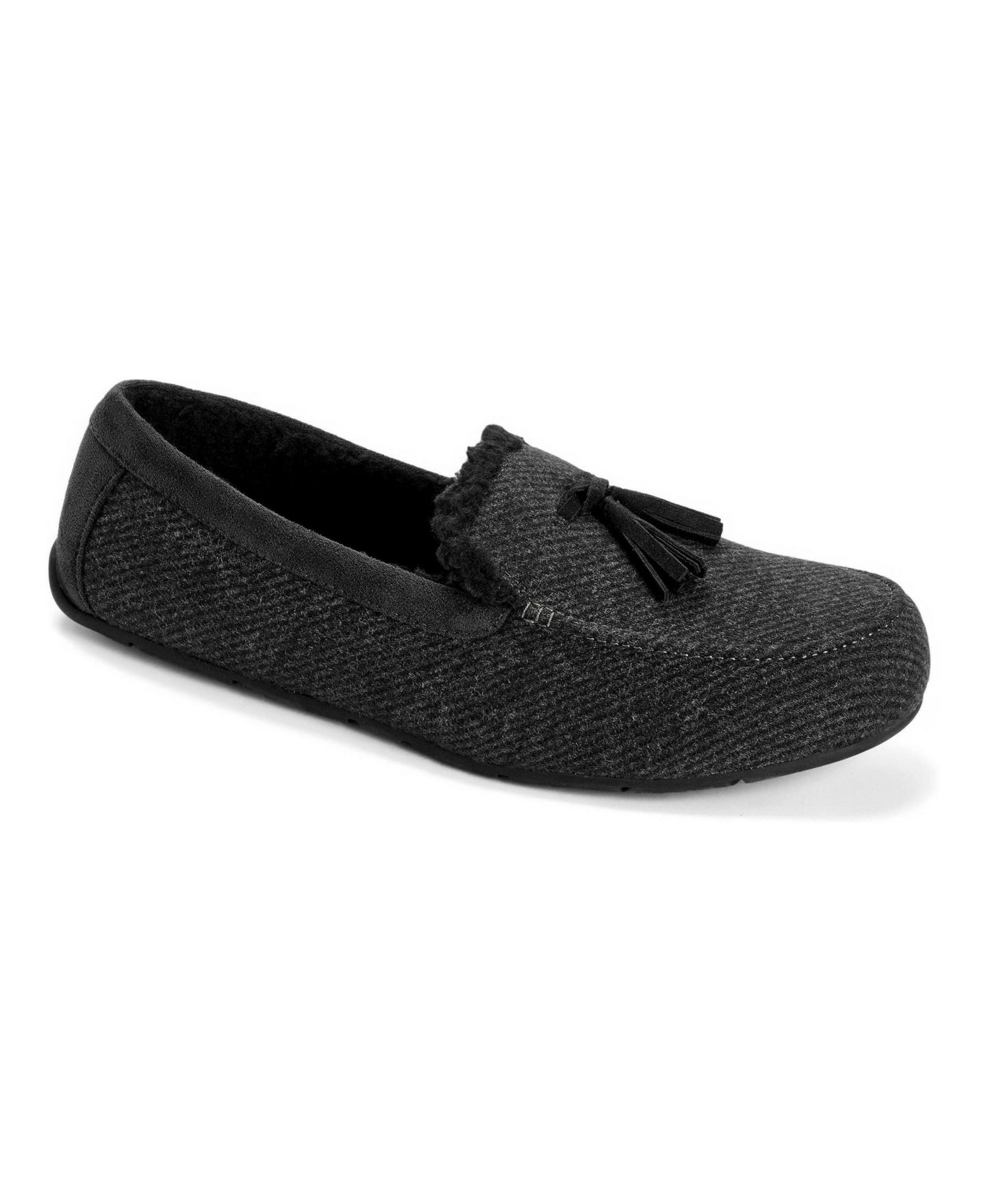Мужские тапочки Dearfoams Perkins Moccasin Slippers, цвет: Чёрный — фото 1