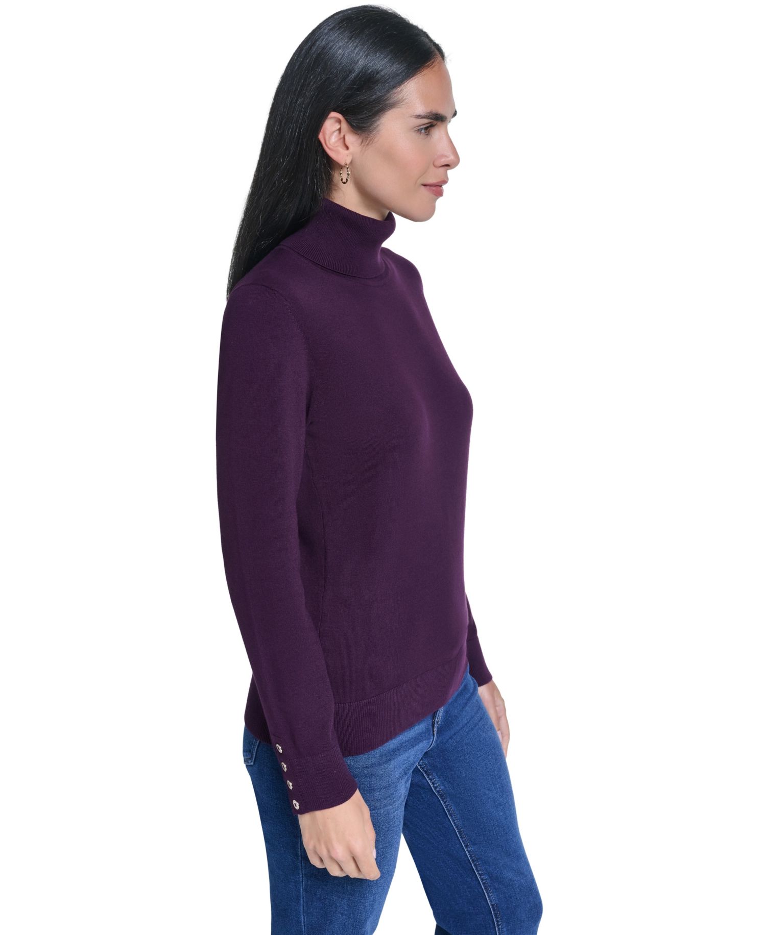 Women's Solid Long-Sleeve Turtleneck Sweater