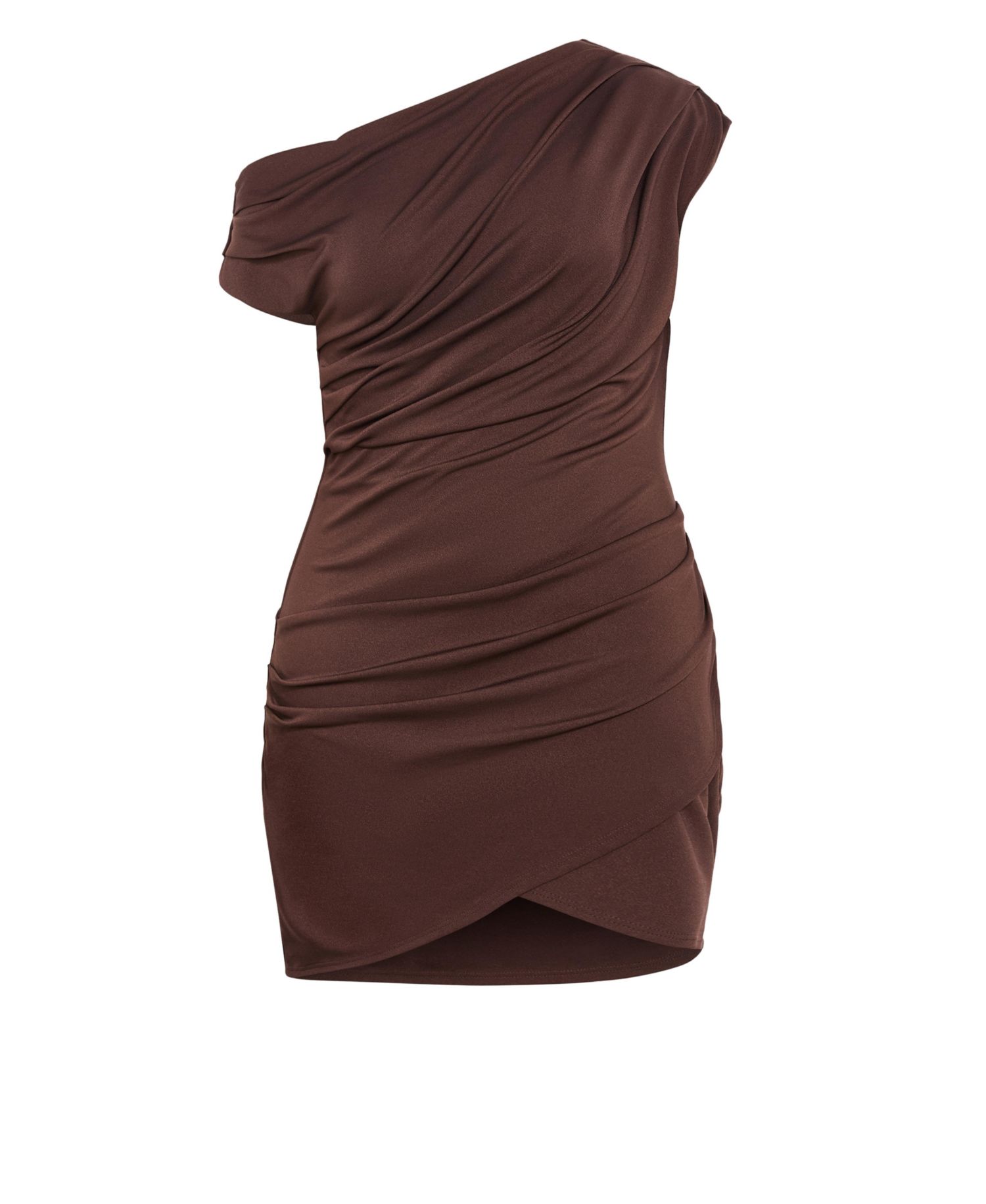 Plus Size Off-the-Shoulder Wrap Mini Dress