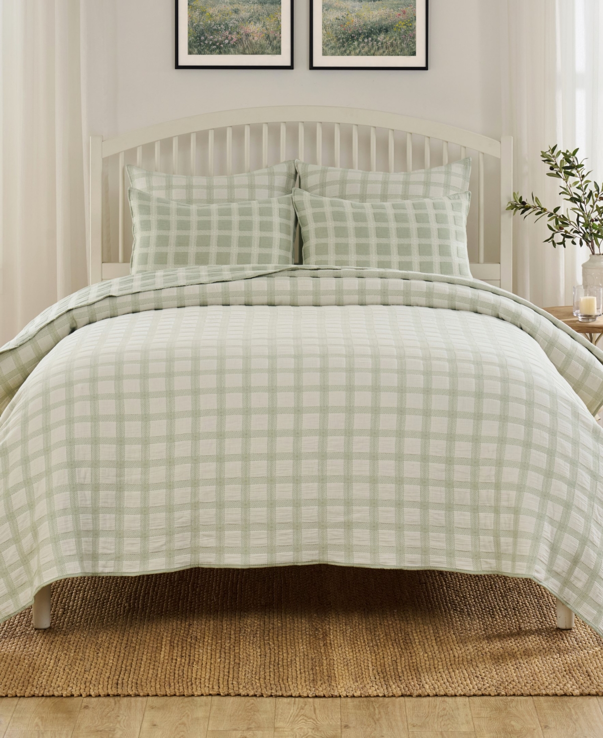 Greenland Home Fashions Millhouse Jacquard-Woven -Piece Coverlet Set