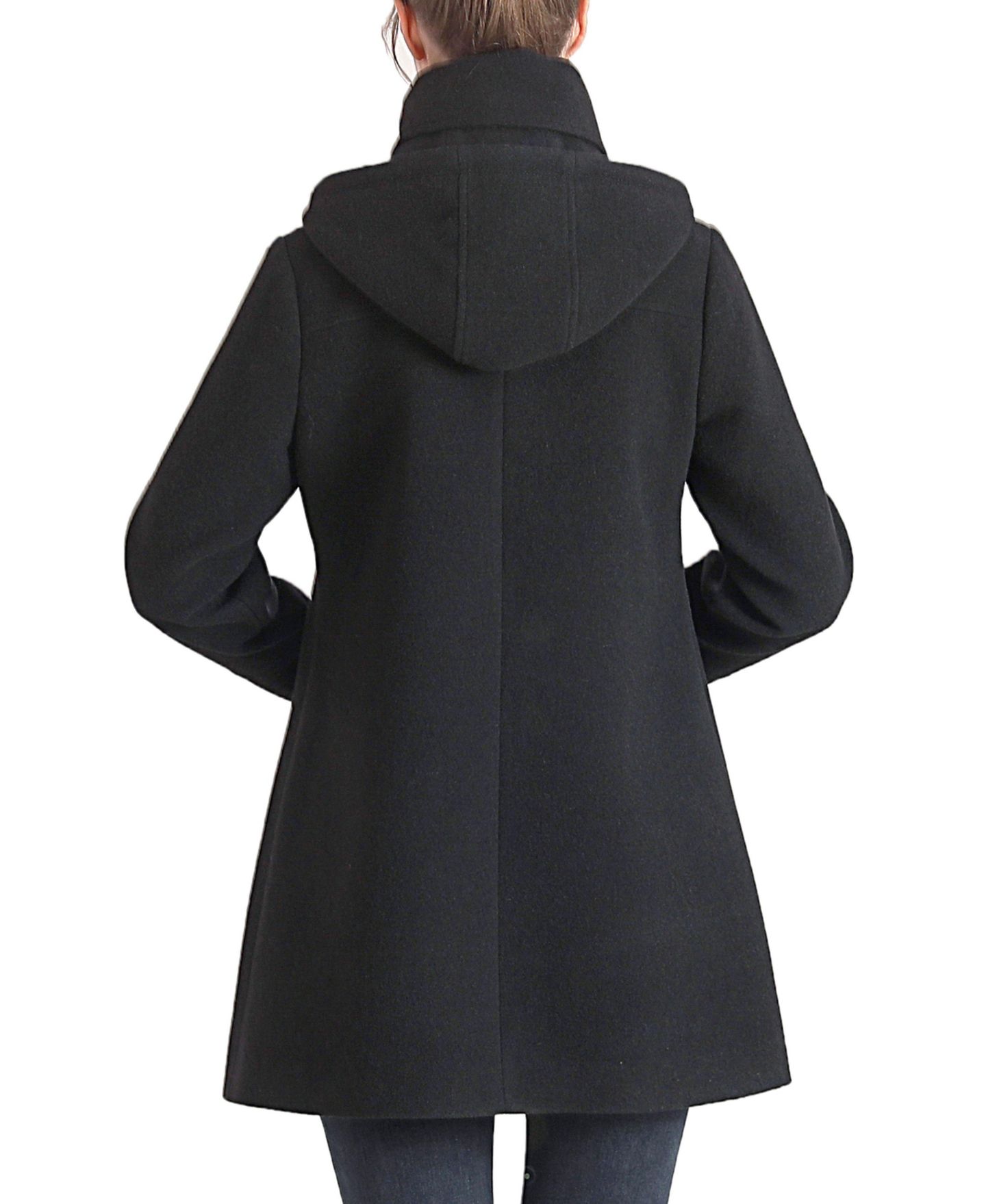 Женское пальто kimi + kai Maternity Aela Hooded A-Line Wool-Blend, цвет: Чёрный — фото 4