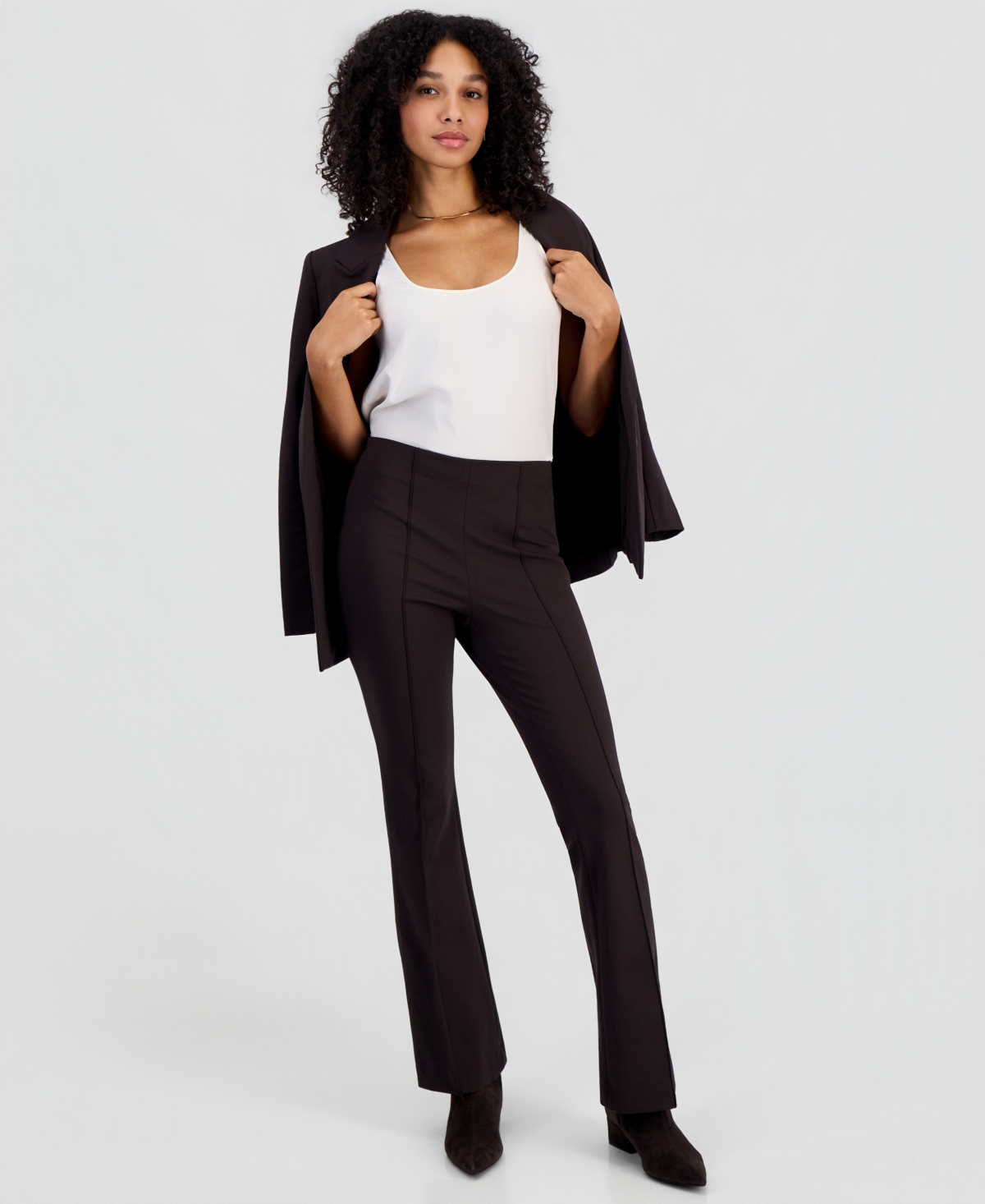 Bar Iii Women's Pull-on Flare Mid-Rise Pants, Macy's Exclusive