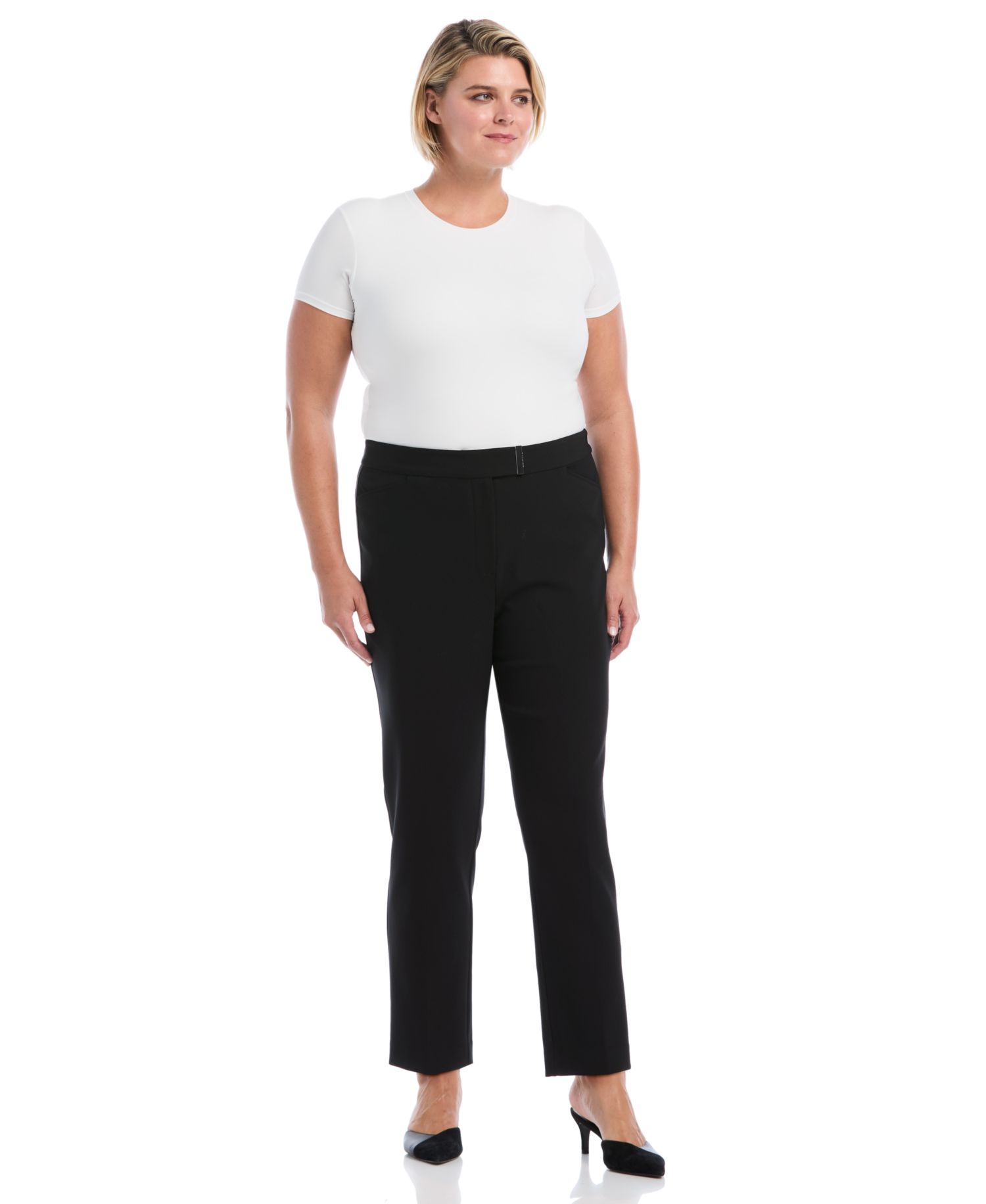 Plus Size Ankle Straight Pants