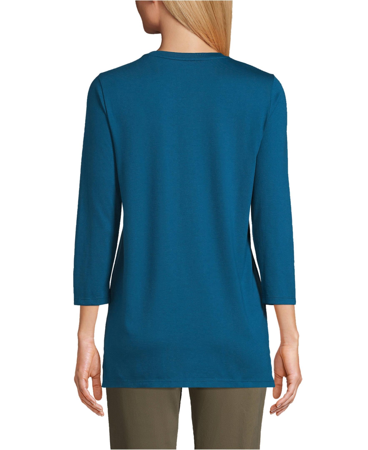 Lands' End Women's Tall 3/4 Sleeve Cotton Supima Tunic