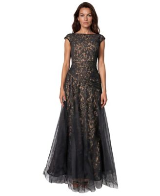 Women's Lace A-Line Bateau-Neck Gown