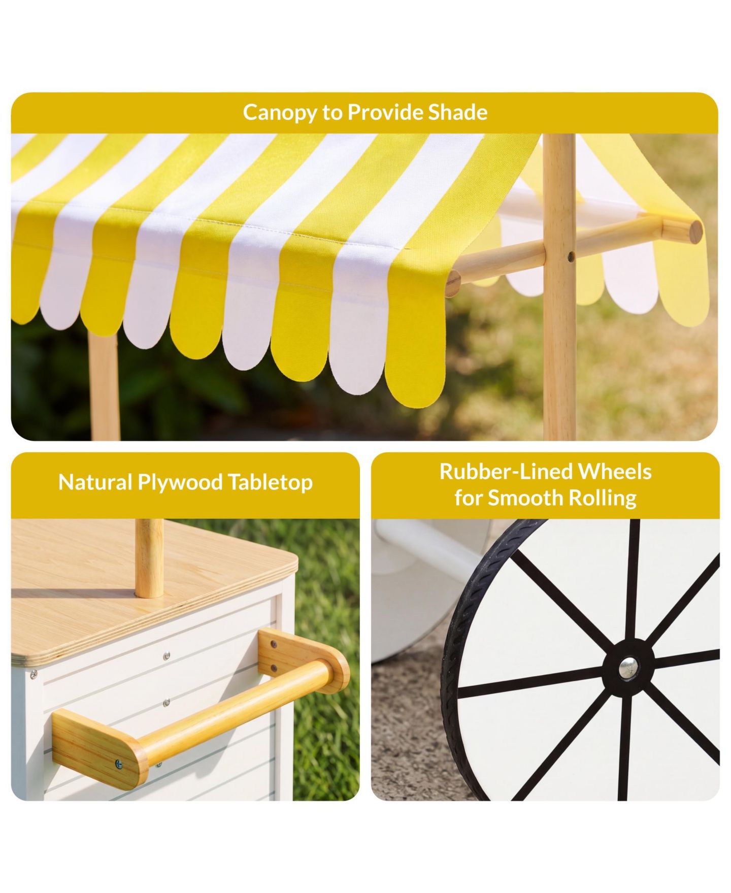 Детские игрушки Best Choice Products Kids Lemonade Stand Canopy Chalkboard Wheels 8-Piece Play Kitchen, Ages 3+ — фото 7