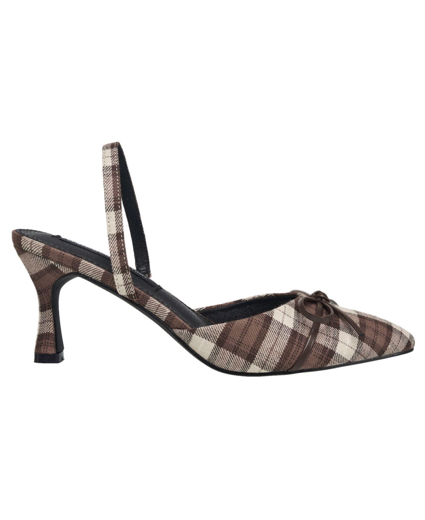 Женские туфли French Connection Bowy Plaid Kitten Heel, цвет: Коричневый разноцветный — фото 2