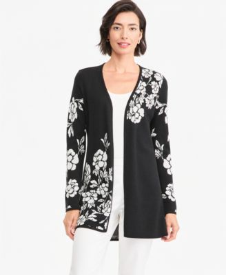 Women's Printed Open-Front Cardigan