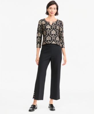 Women's Wide-Leg Button Pull-On Pants