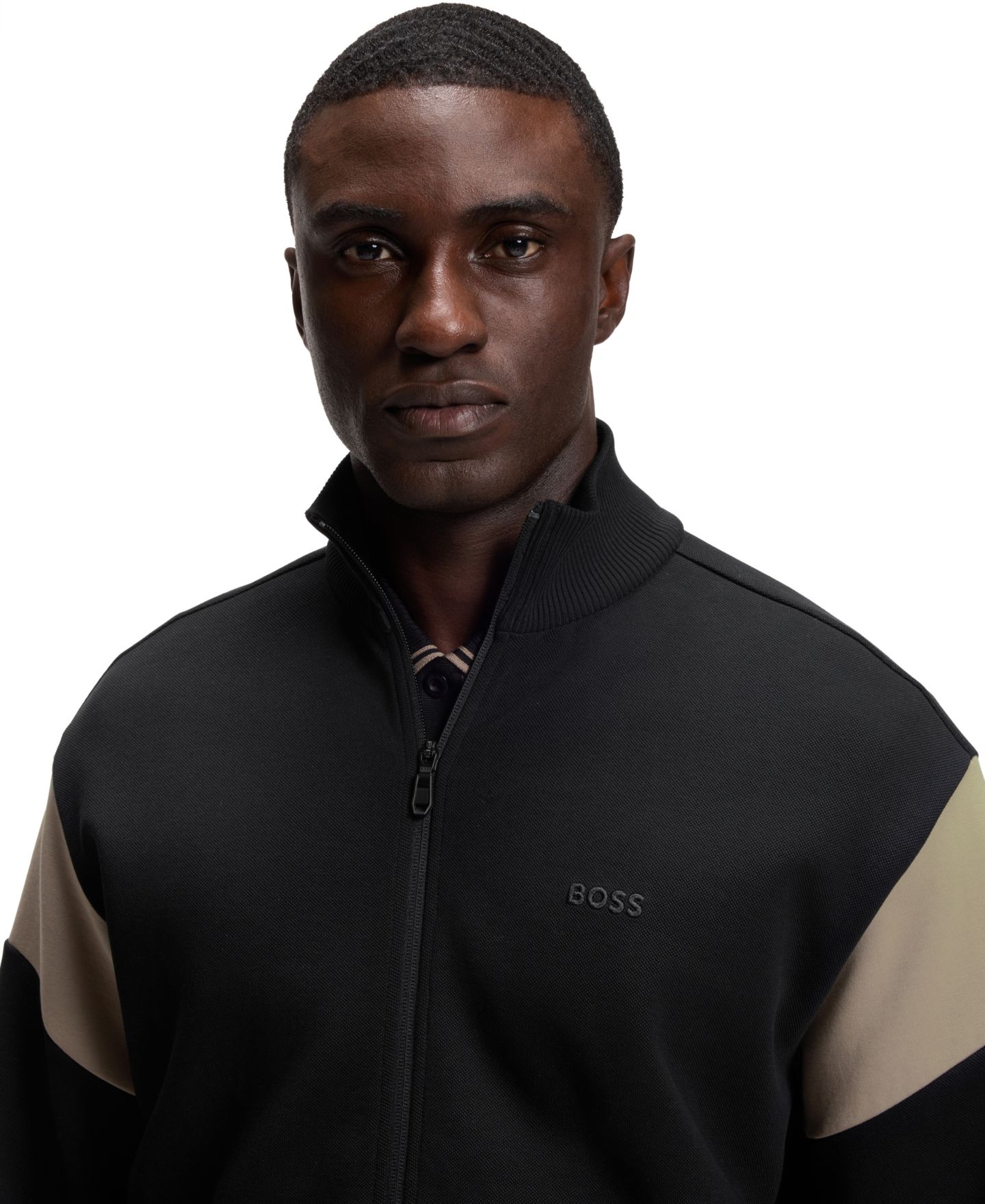 Мужской свитшот Hugo Boss BOSS by Cotton-Blend Regular-Fit, цвет: Чёрный — фото 5