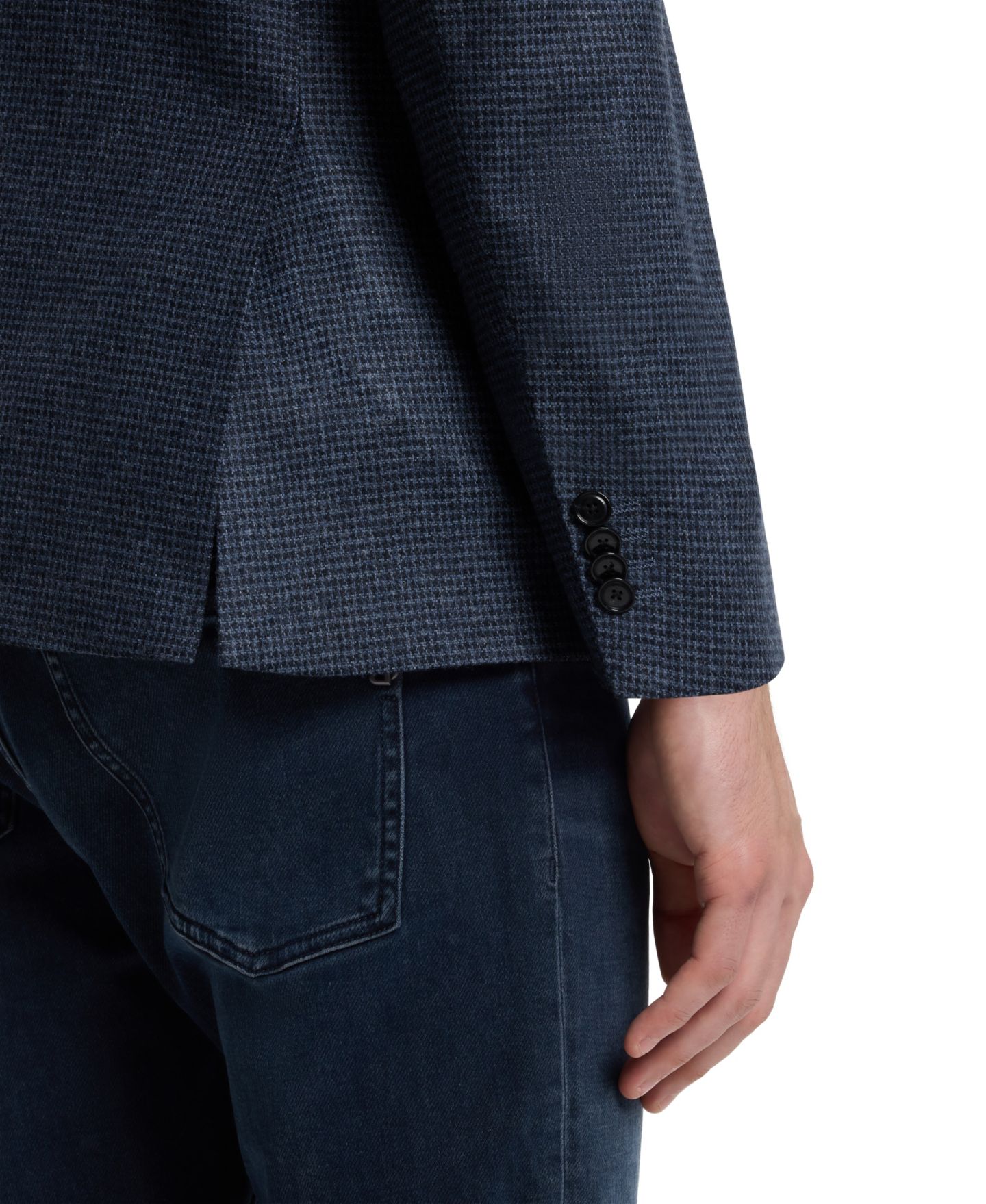 Мужской пиджак Hugo Boss BOSS by Wool-Cashmere Slim-Fit Blazer, цвет: Тёмный синий — фото 6