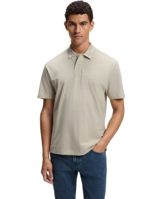 BOSS by Men's Cotton-Piqu&eacute; Jacquard Collar Polo Shirt