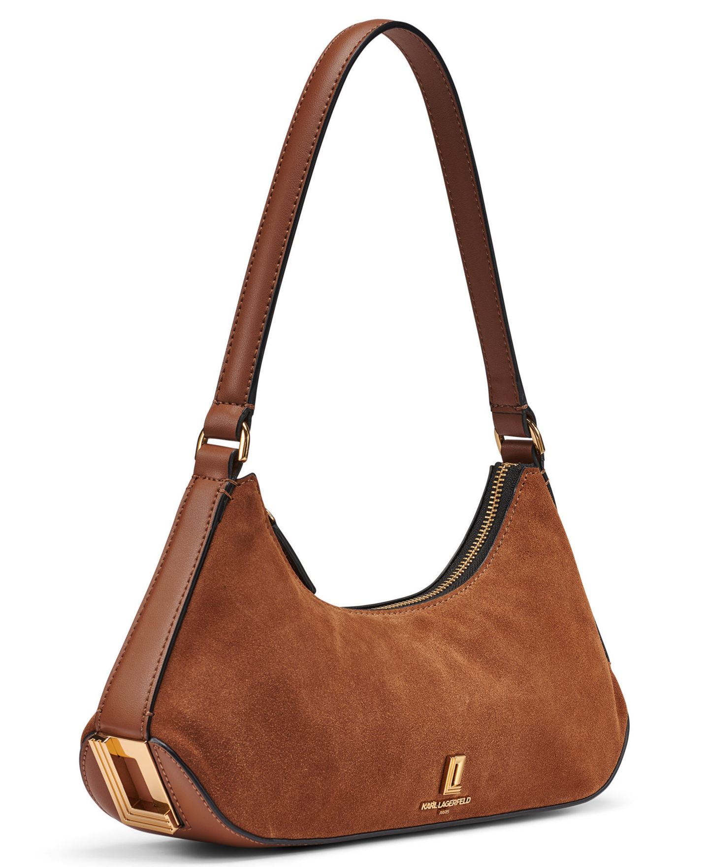 Женская сумка KARL LAGERFELD PARIS Arielle Leather Medium Shoulder Handbag, цвет: Коньячный — фото 3