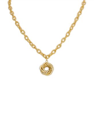 Gold-Plated Rope Knot Y Necklace