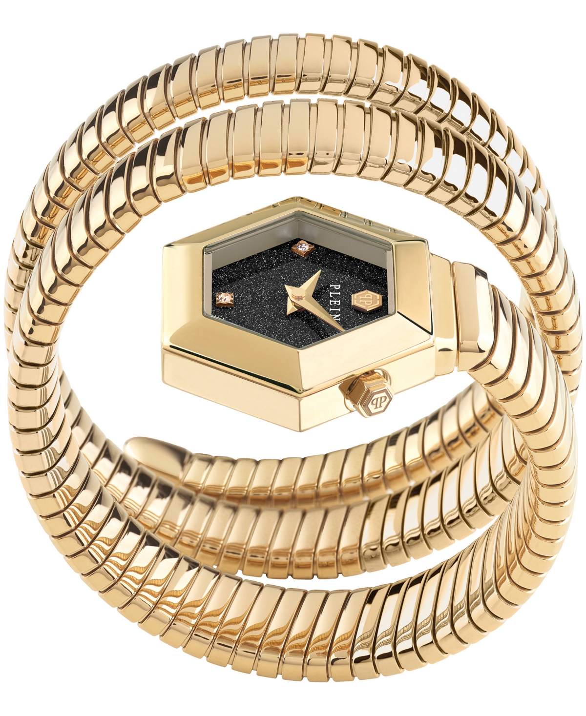 Philipp Plein nake Hexagon Women's Ip Yellow Gold Stainless Steel Bracelet Watch 24mm