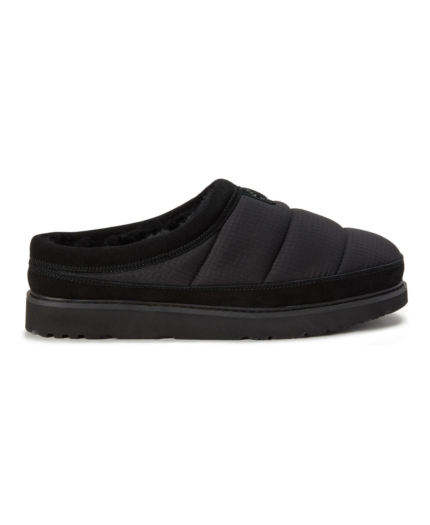 Мужские сабо Dearfoams Grafton Sport Nylon Puff Clog Water Repellent Slippers, цвет: Чёрный — фото 2