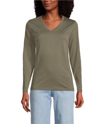 Women's Supima Cotton Long Sleeve V-Neck T-Shirt