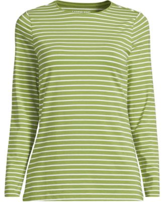 Women's Lightweight Jersey Skimming Long Sleeve Crew Neck T-shirt