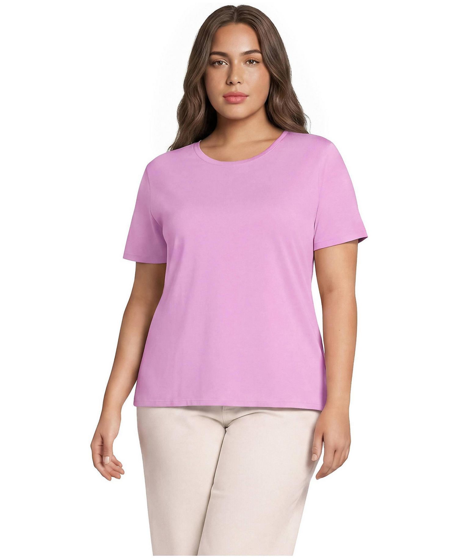 Plus Size Supima Cotton Crew Neck T-Shirt