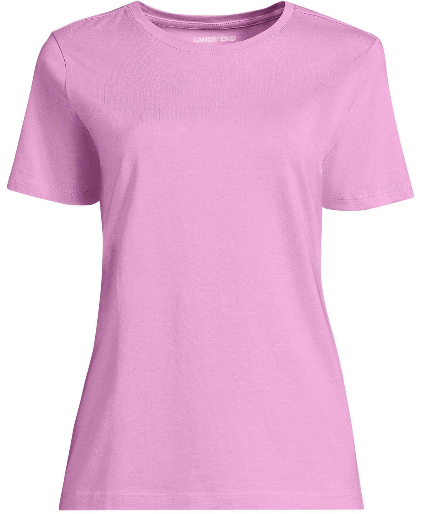Женская футболка Lands' End Tall Supima Cotton Crew Neck, цвет: Розовый — фото 2