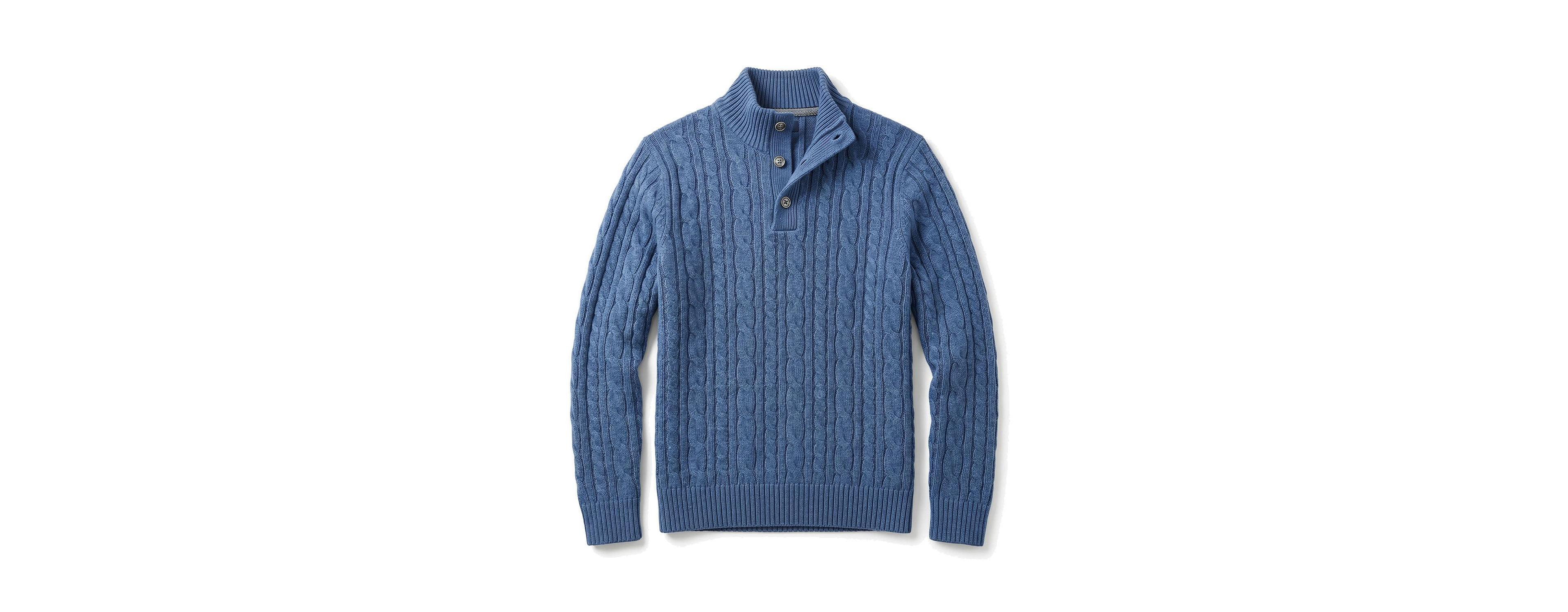 Hope & Henry Toddler Boys' 2T - 4T Organic Mock Neck Cable Sweater