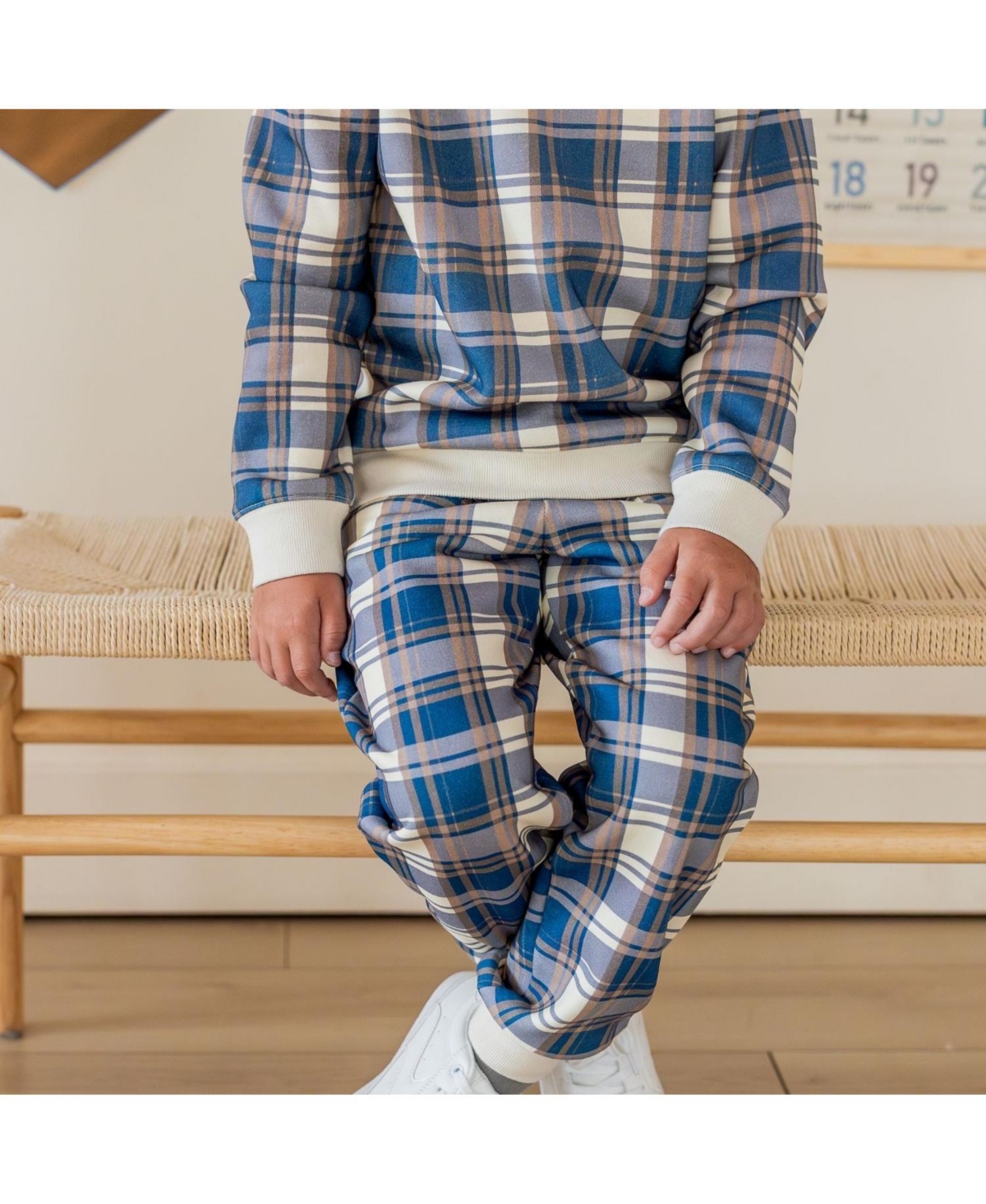 Sweet Wink Toddler Boys Navy Plaid Jogger