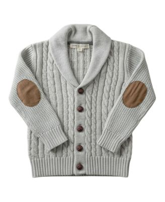 Little Boys 5-7 Organic Shawl Collar Cable Sweater Cardigan